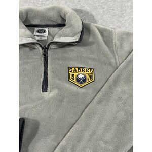 NHL Women's Gray Sabres Micro Fleece 1/4‎ Zip Pullover Medium
